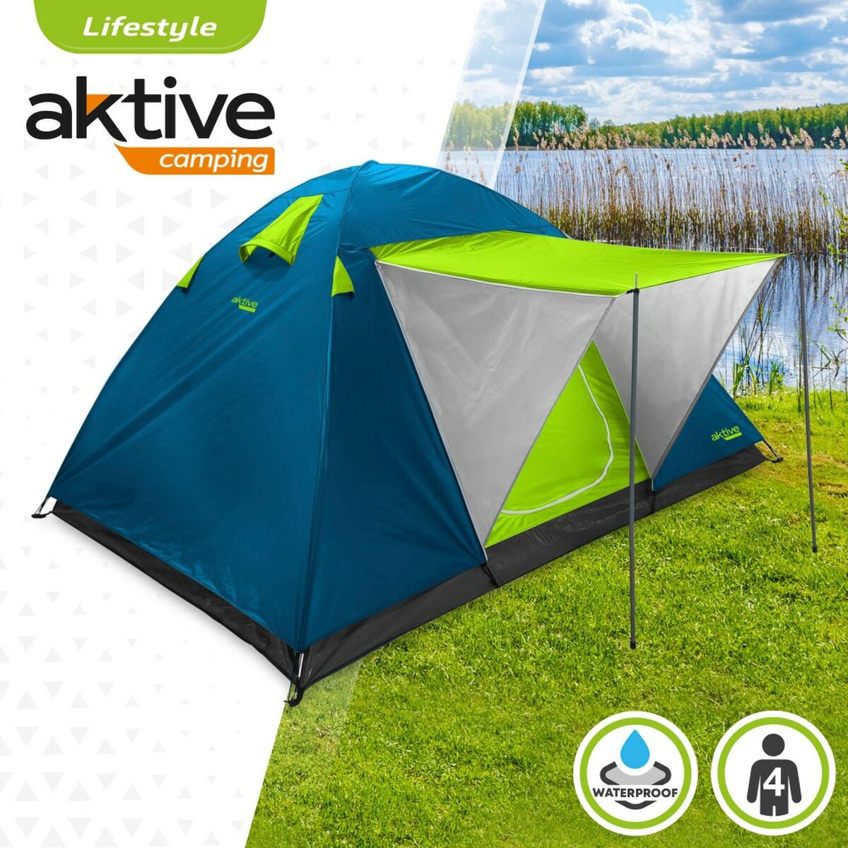 Tent Aktive Awning 4 persons 240 x 130 x 210 cm (2 Units)