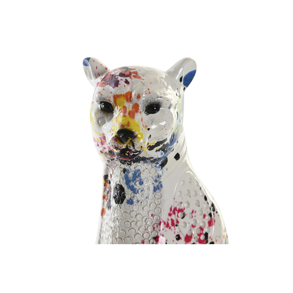 Decorative Figure DKD Home Decor 16 x 8 x 25 cm White Leopard Multicolour Modern