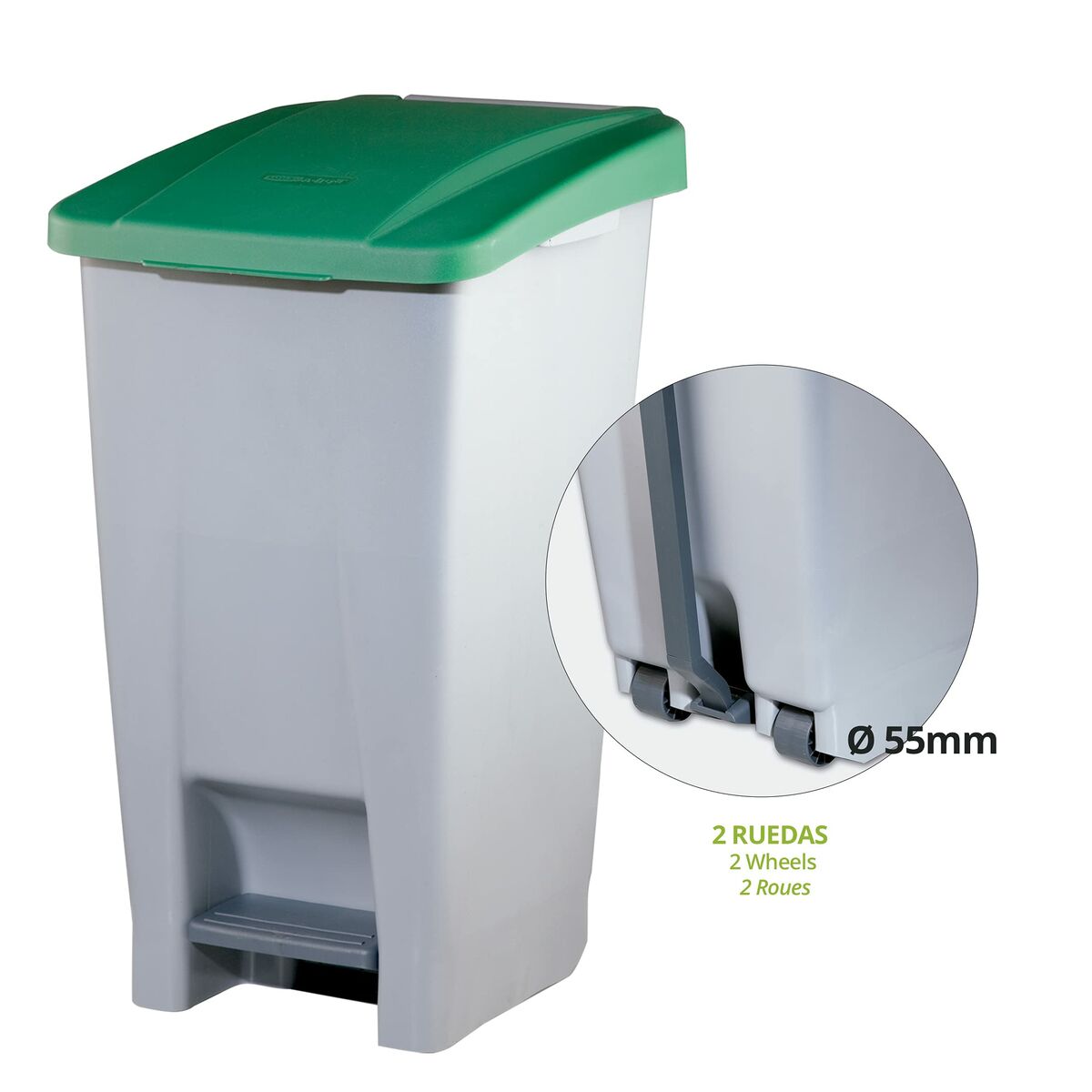 Recycling Papierkorb Denox grün 60 L 38 x 49 x 70 cm