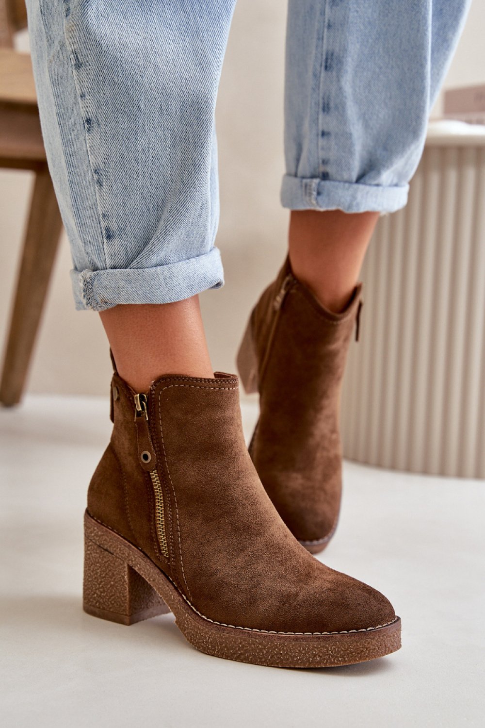  Heel boots model 199076 Step in style  brown