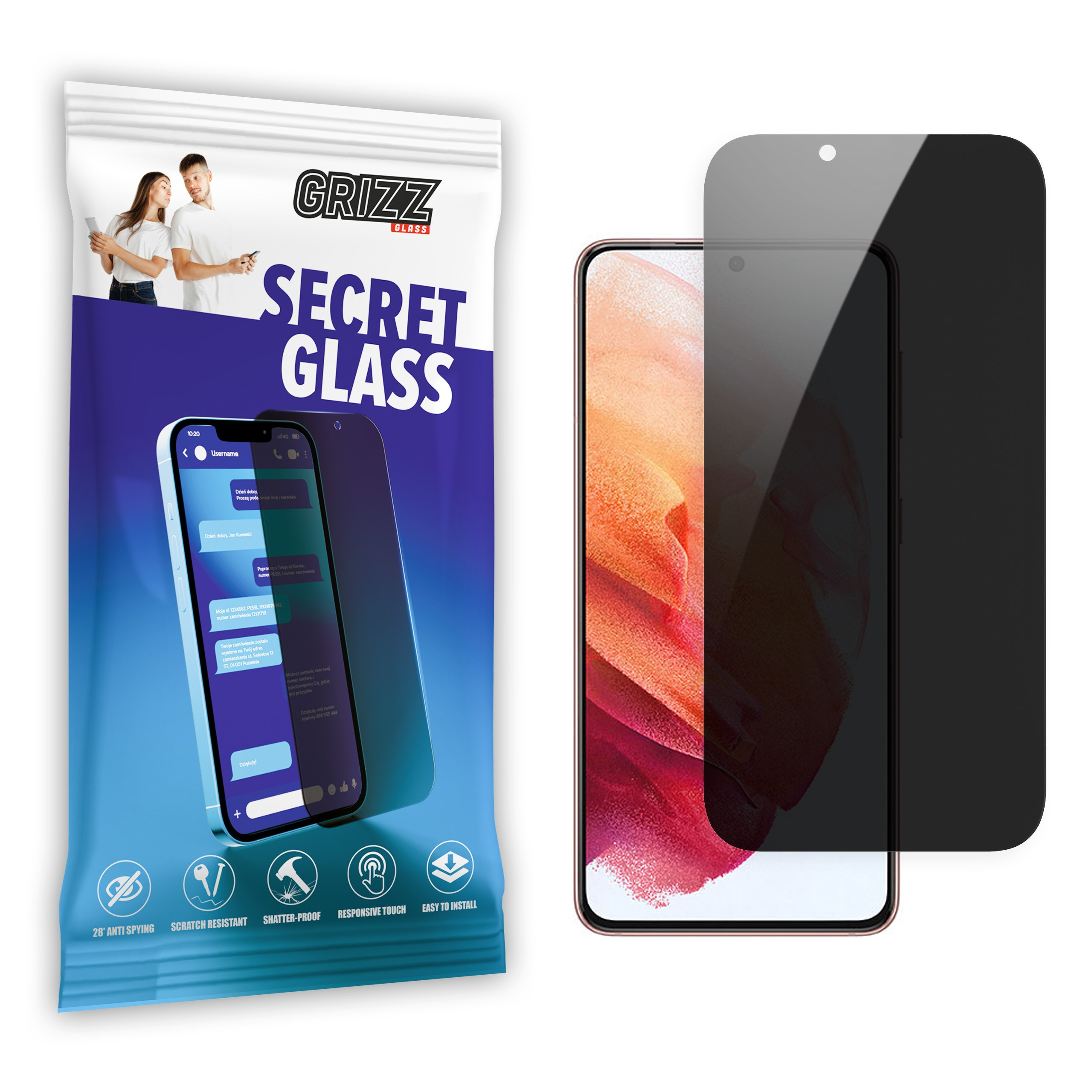 GrizzGlass SecretGlass Samsung Galaxy S21