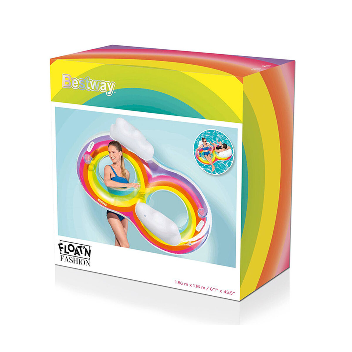 Inflatable Wheel Bestway 186 x 116 cm Rainbow