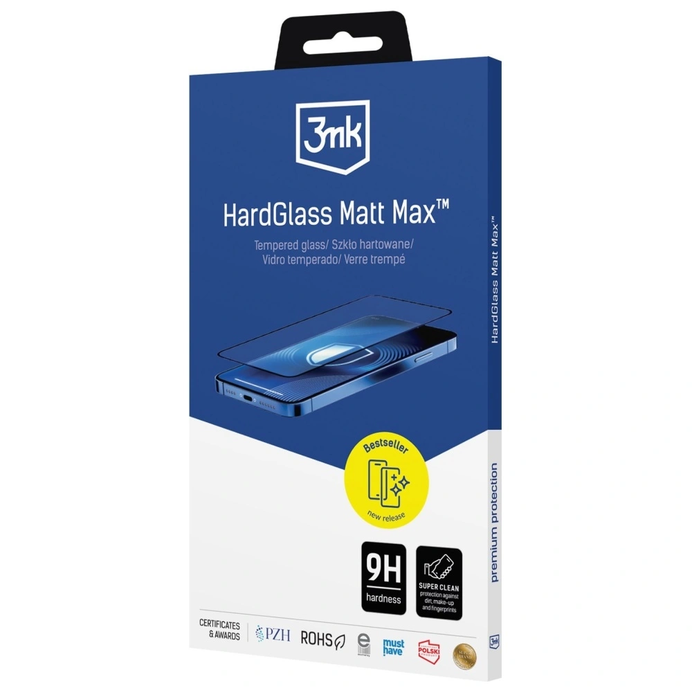 Szkło hartowane 3MK HardGlass Matt Max do Apple iPhone 17 Pro