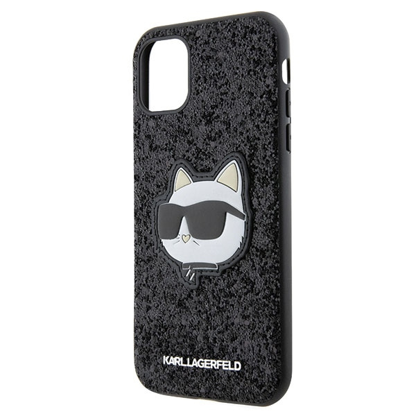 Karl Lagerfeld KLHCN61G2CPK Apple iPhone 11/XR black hardcase Glitter Choupette Patch