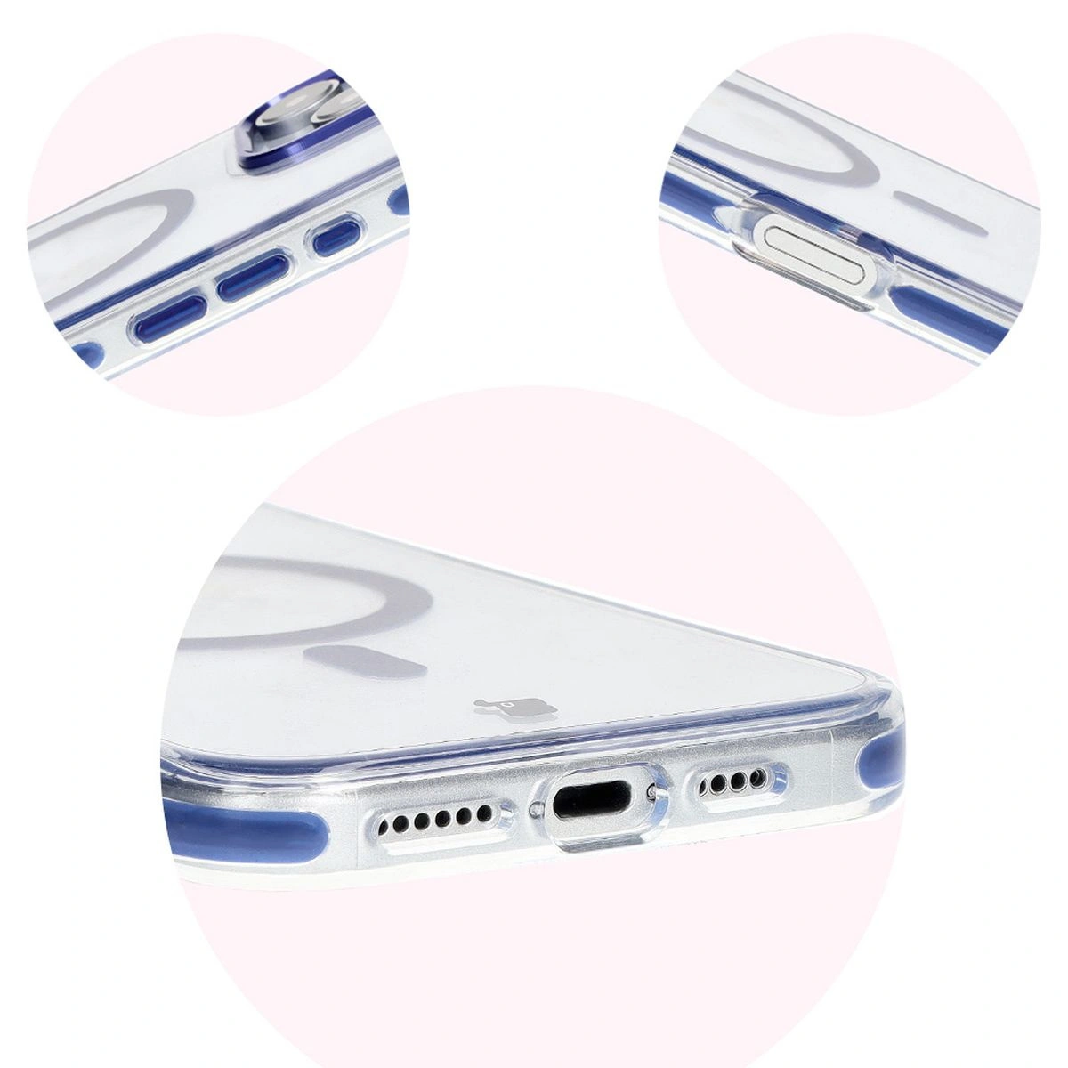 Bizon Case Marco Apple iPhone 16 Pro clear with blue frame