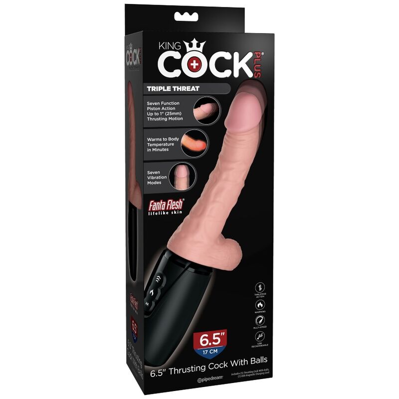 KING COCK PLUS TRIPLE THREAT - LIGHT SKIN TONE