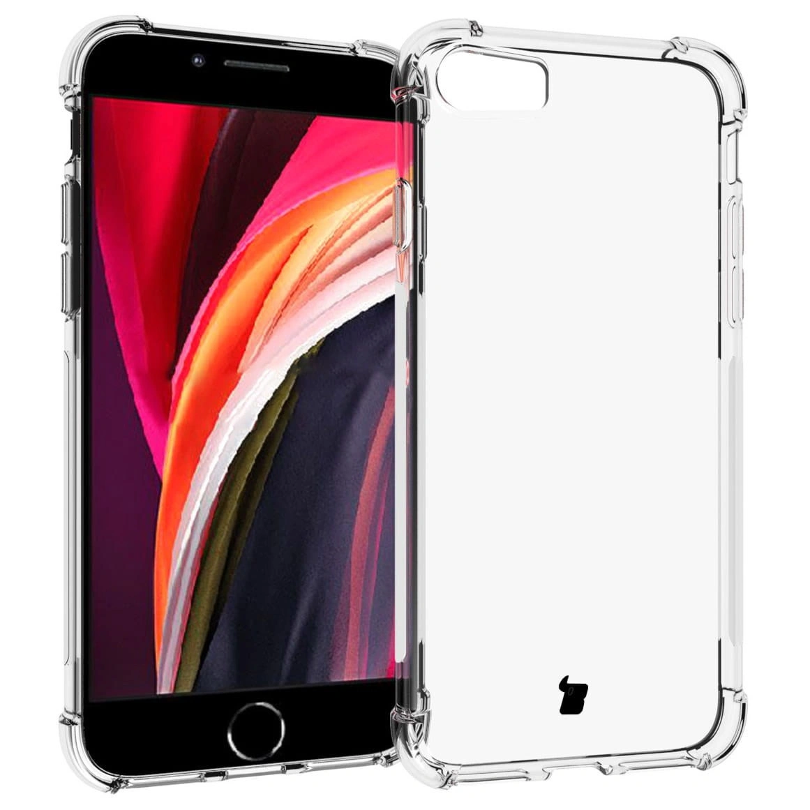 Bizon Case Clear Pack case + 2x screen glass + lens glass Apple iPhone SE 2022/2020 8/7 clear