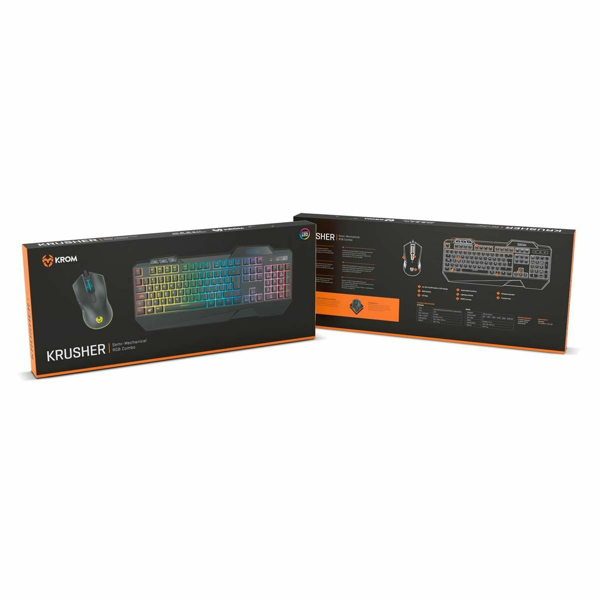 Keyboard with Gaming Mouse Krom NXKROMKRSHRSP Black Keyboard with Gaming Mouse Krom NXKROMKRSHRSP Black