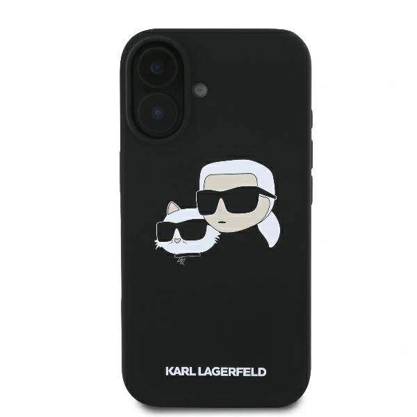 Etui Karl Lagerfeld do Apple iPhone 16 hardcase Silicone Double Heads Print MagSafe czarny