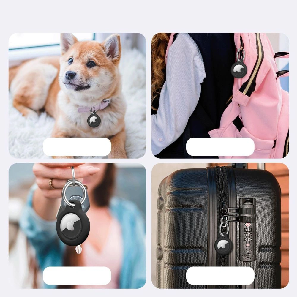 Tech-Protect Rough Apple Airtag Black [2 PACK]
