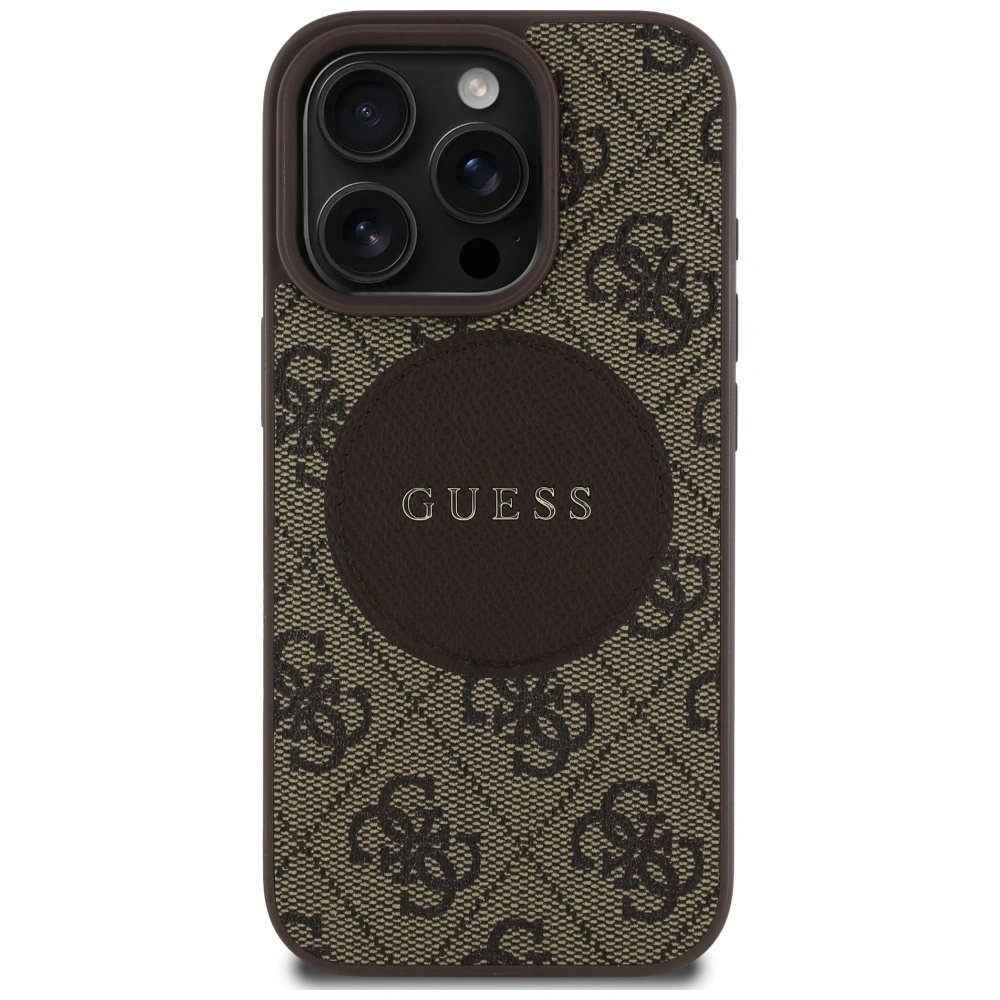 Guess 4G Circle Classic Logo MagSafe Apple iPhone 16 Pro brown