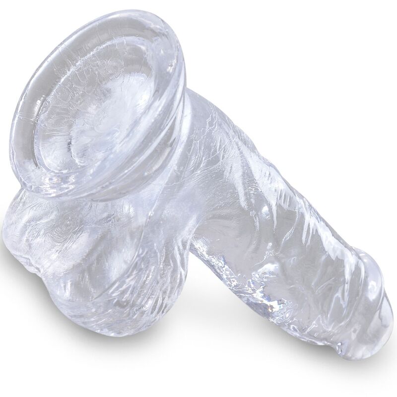 KING COCK CLEAR - REALISTIC PENIS WITH BALLS 10.1 CM TRANSPARENT