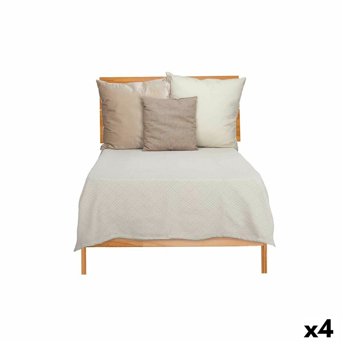 Bedspread (quilt) Geometric 180 x 260 cm Beige (4 Units)