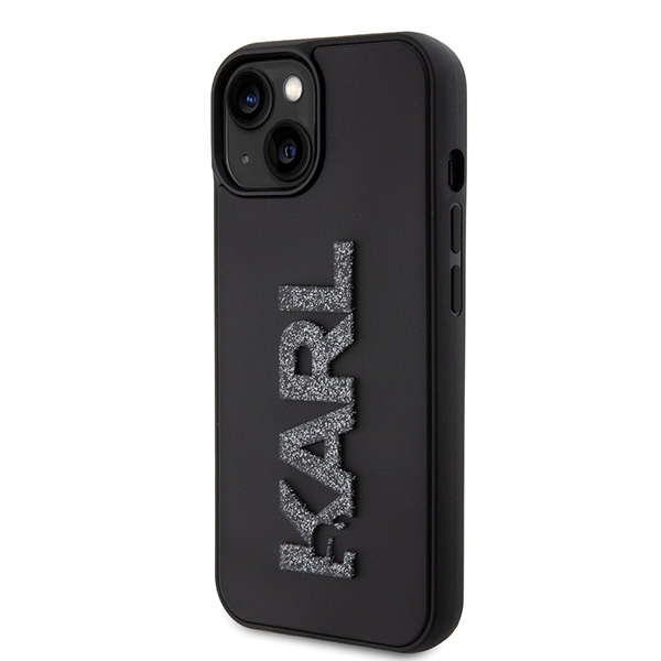 Karl Lagerfeld KLHCP15S3DMBKCK Apple iPhone 15 hardcase 3D Rubber Glitter Logo black
