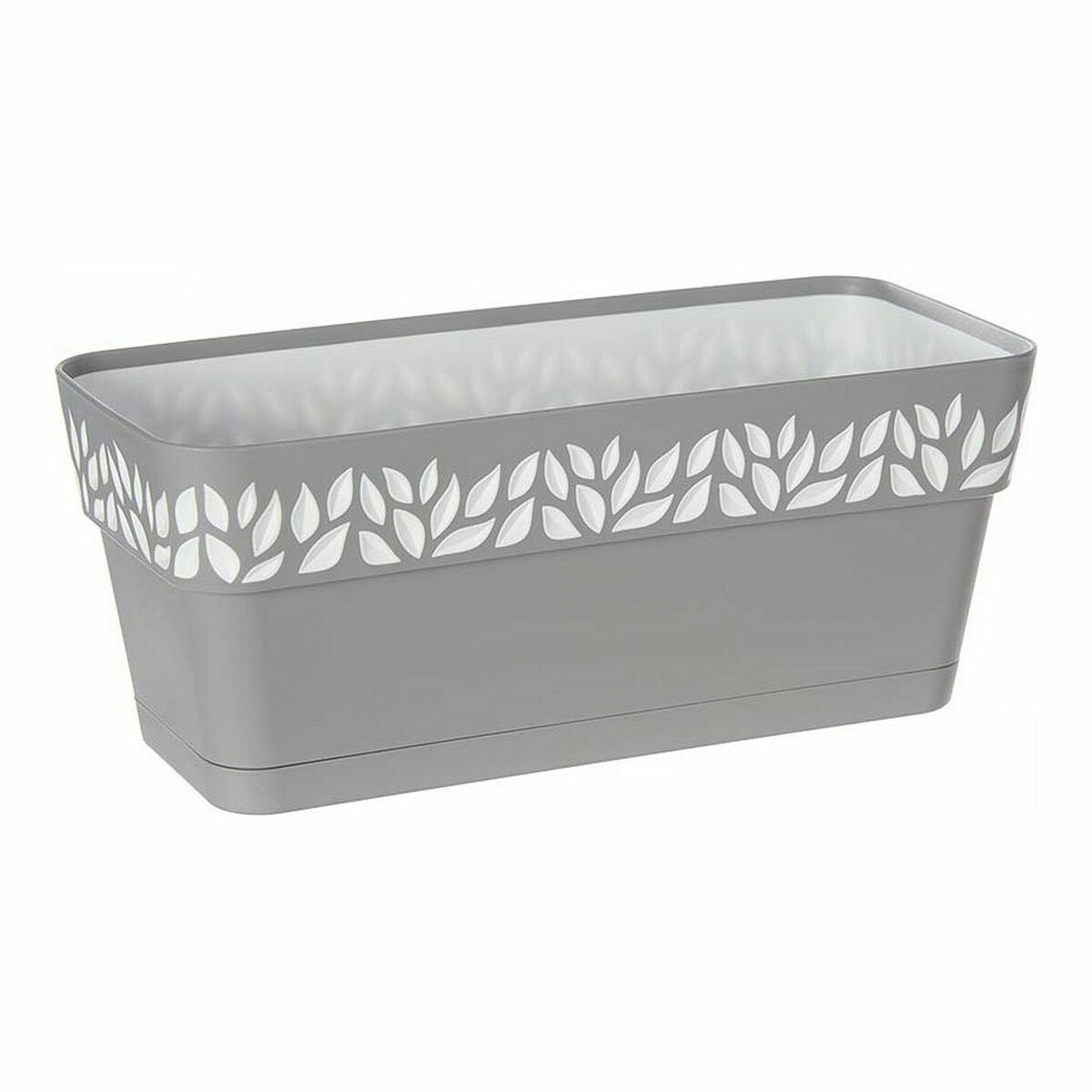 Samonawadniająca donica Stefanplast Cloe 13,3 x 12,3 x 29,3 cm Szary Biały Plastikowy (12 Sztuk)