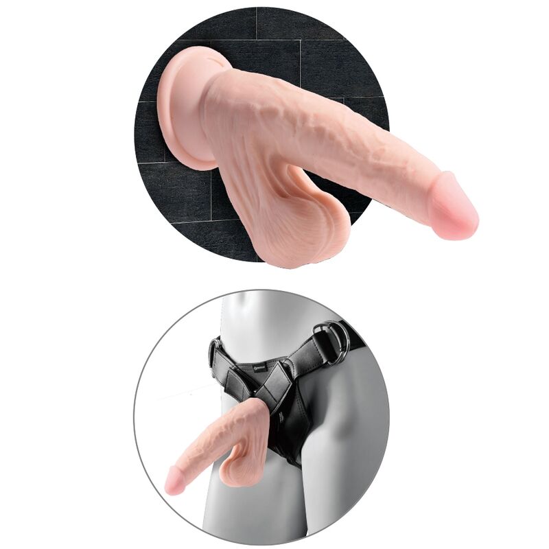 KING COCK PLUS 3D COCK SWINGING BALLS 24.5 CM - LIGHT SKIN
