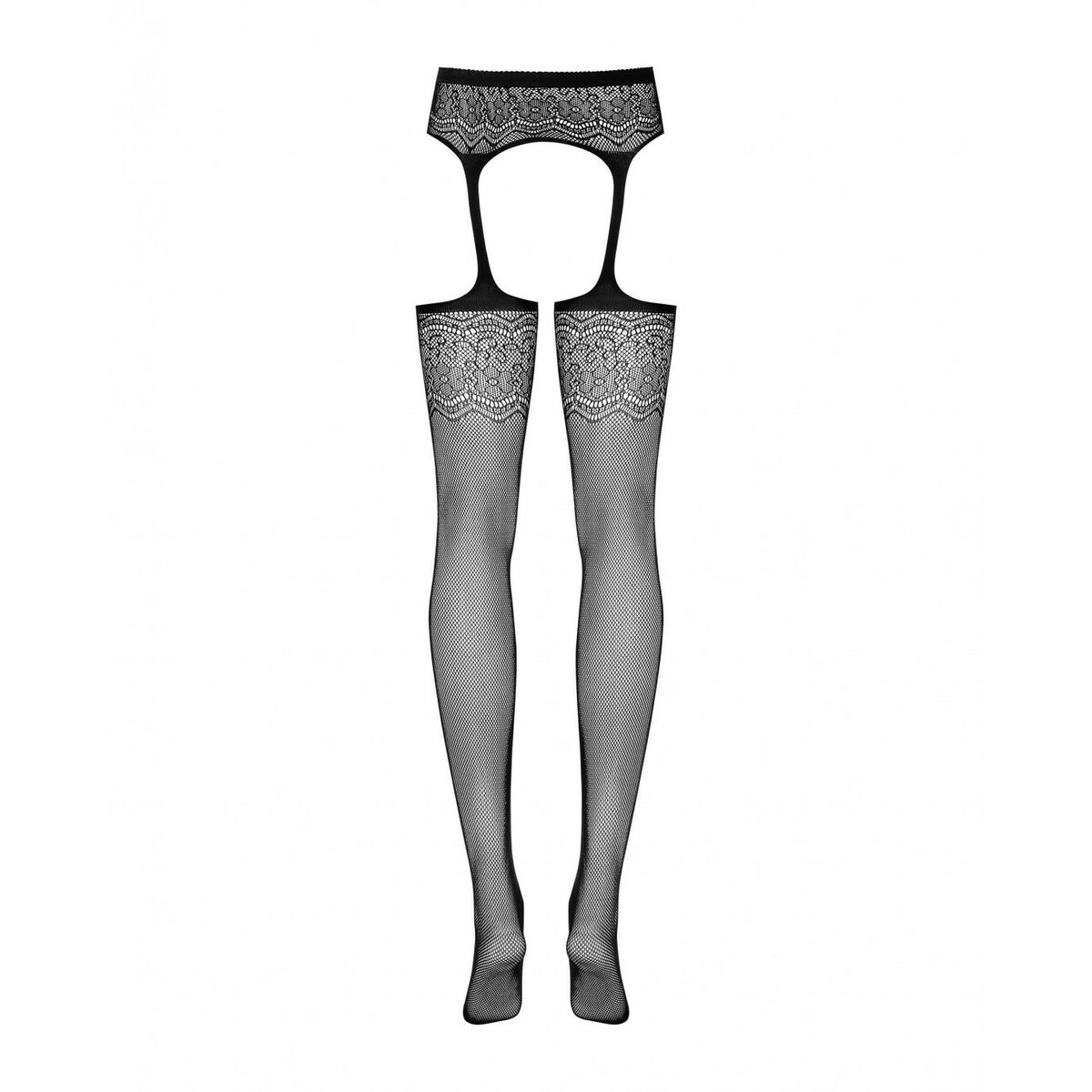 Stockings with Garter Obsessive S207 XL/XXL Black