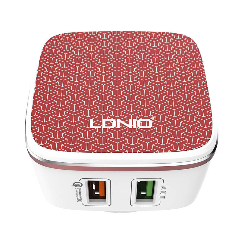 LDNIO A2405Q Wall Charger 2xUSB-A + Lightning cable