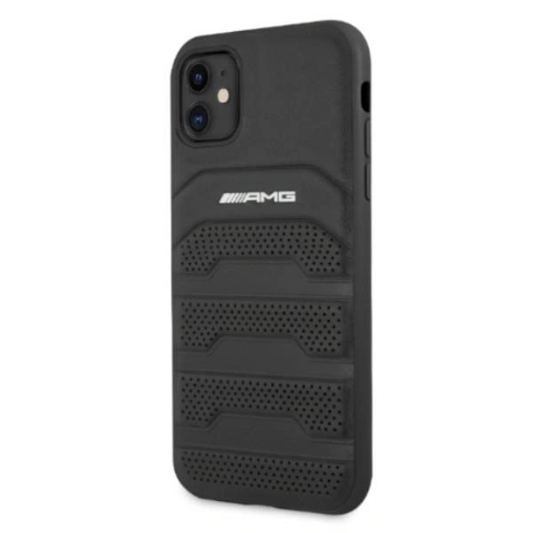AMG AMHCN61GSEBK Apple iPhone 11 / XR hardcase Leather Debossed Lines black