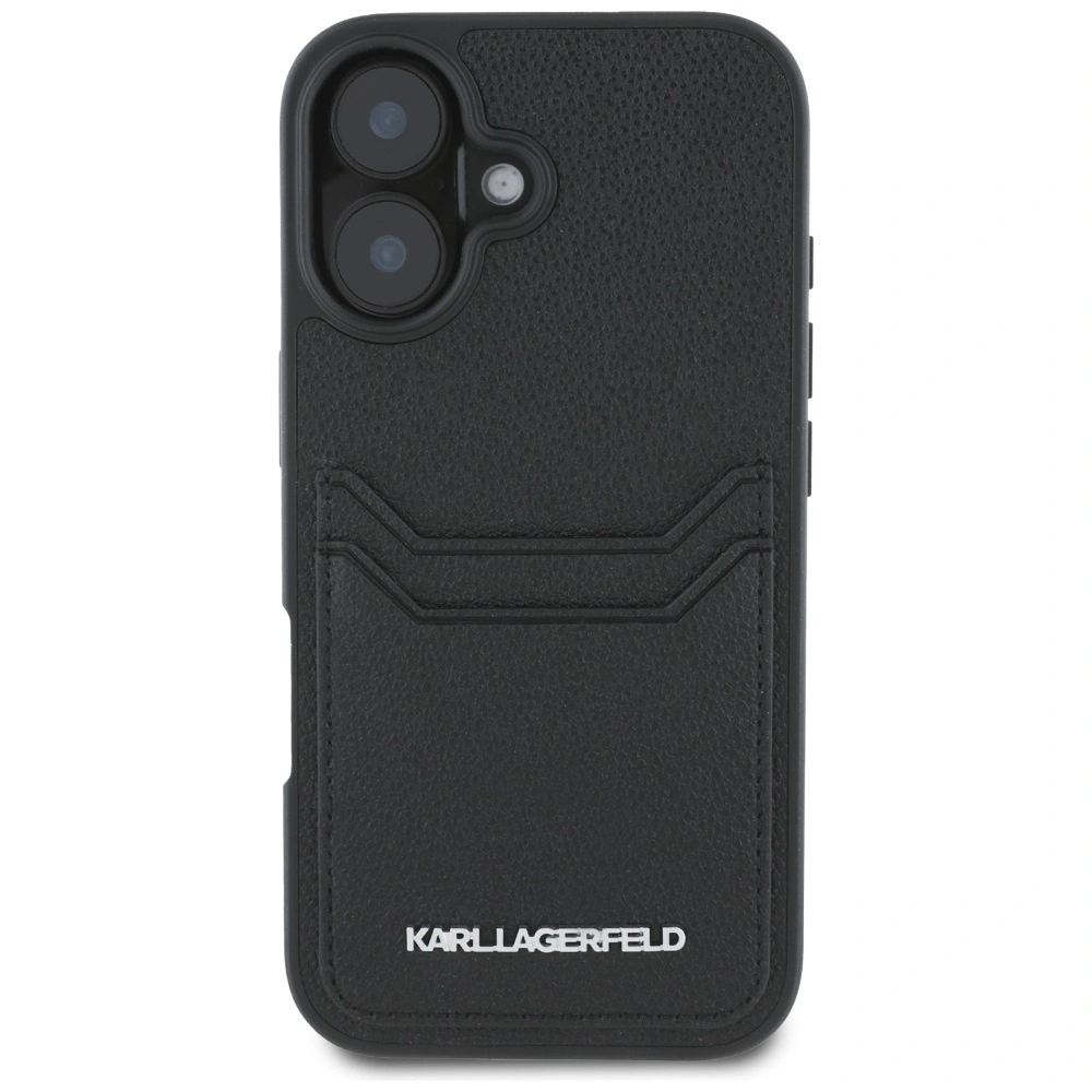 Karl Lagerfeld HC Grained PU Cardslot Metal Elong Apple iPhone 16 black