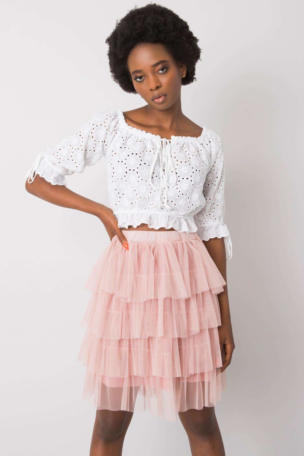 Short skirt model 206149 Och Bella  pink