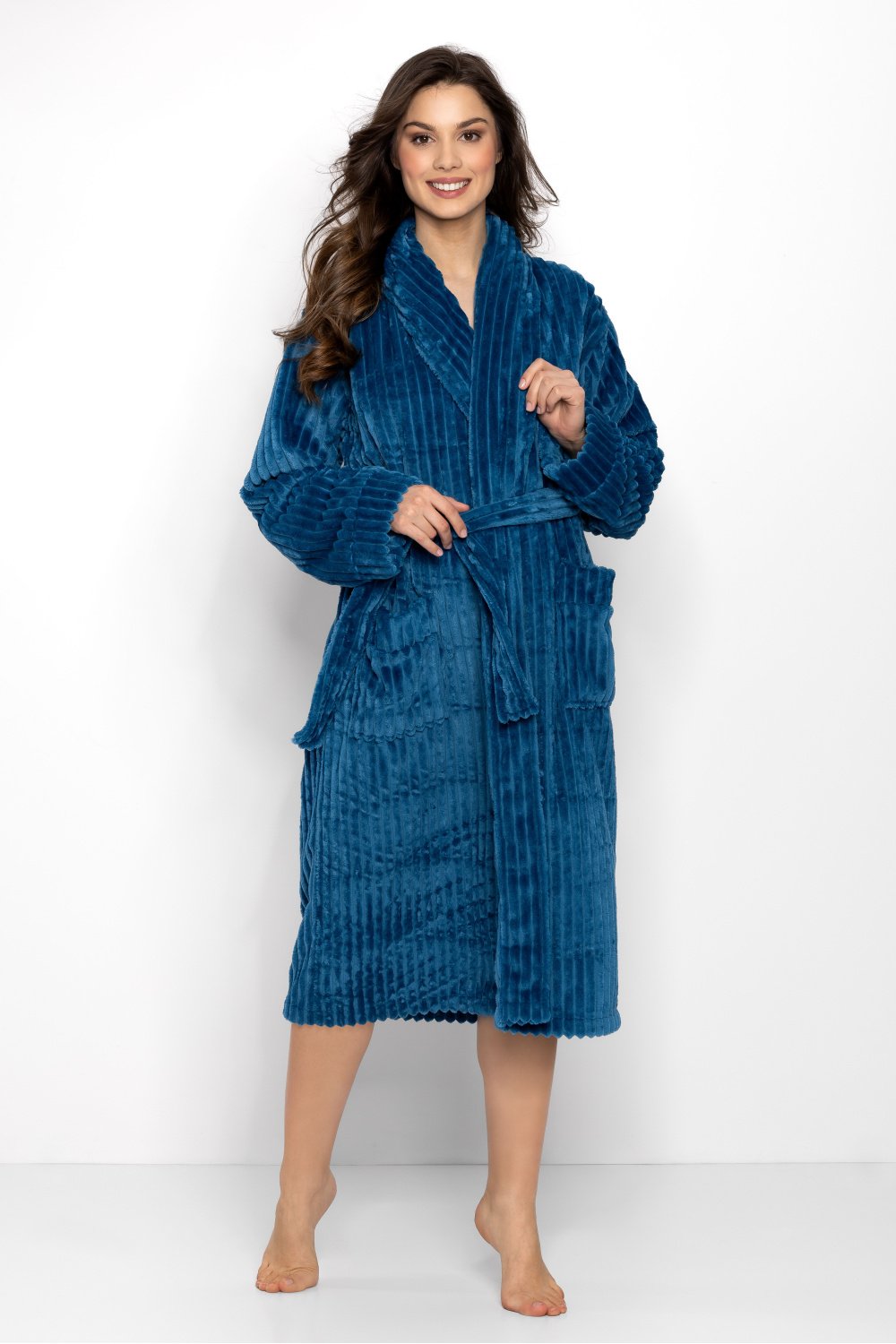  Bathrobe model 205982 Momenti Per Me  navy blue