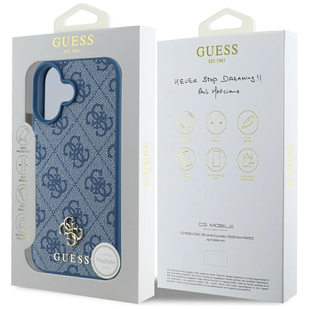 Guess HC PU 4G Small 4G and Classic Apple iPhone 16 MagSafe blue