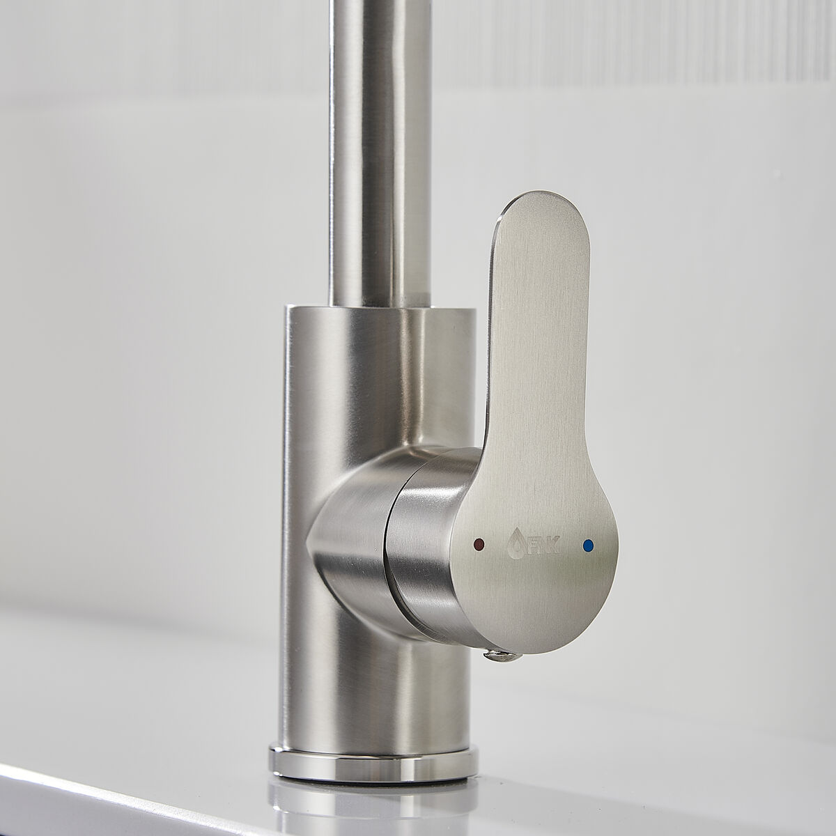 Mixer Tap Fontastock Grey Stainless steel Ceramic Zinc Alloy C-shaped