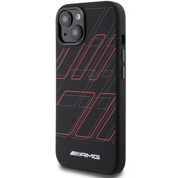 AMG AMHMP15S23SSPK Apple iPhone 15 / 14 / 13 hardcase Silicone Large Rhombuses Pattern MagSafe black