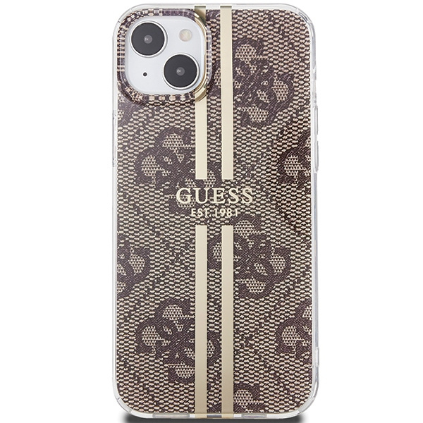 Guess GUHCP15MH4PSEGW Apple iPhone 15 Plus / 14 Plus hardcase IML 4G Gold Stripe brown