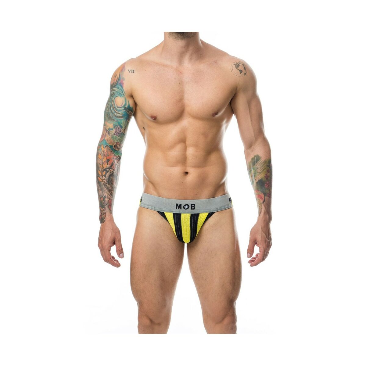 Thong Mob Eroticwear Yellow Black XL