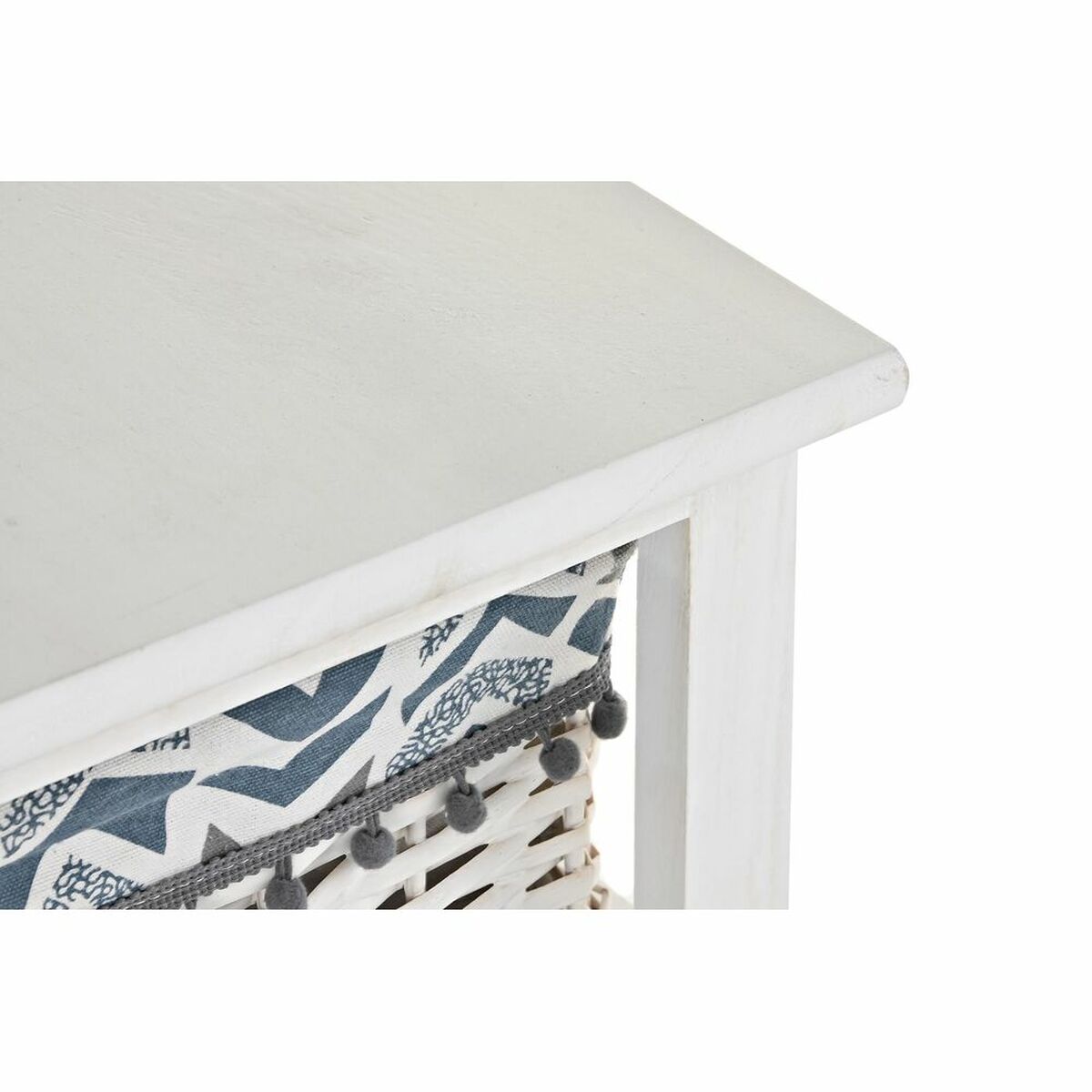 Chest of drawers DKD Home Decor Blue White wicker Paolownia wood (40 x 29 x 59 cm)
