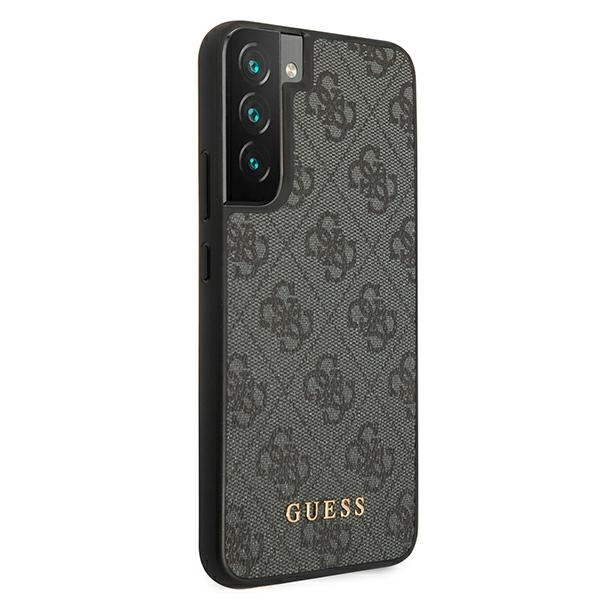 Guess GUHCS22SG4GFGR Samsung Galaxy S22 grey hard case 4G Metal Gold Logo