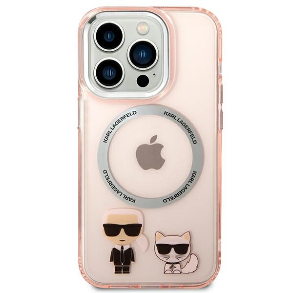 Karl Lagerfeld KLHMP14XHKCP Apple iPhone 14 Pro Max hardcase pink Karl & Choupette Aluminium Magsafe
