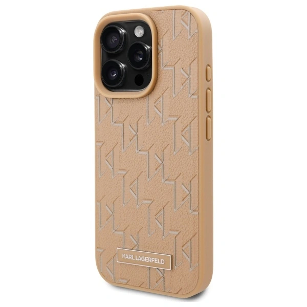 Karl Lagerfeld KLHMP16XPKHPORPE Apple iPhone 16 Pro Max hardcase Hot Stamp Magsafe beige