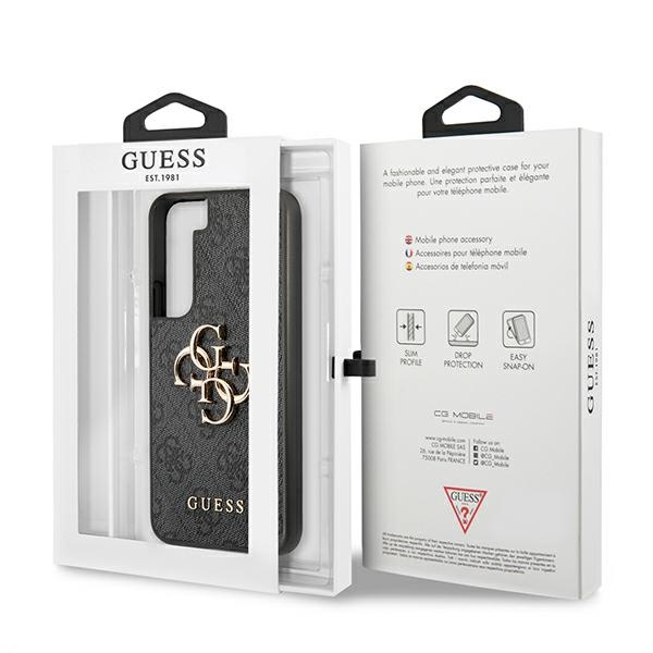 Guess GUHCS22S4GMGGR Samsung Galaxy S22 grey hardcase 4G Big Metal Logo