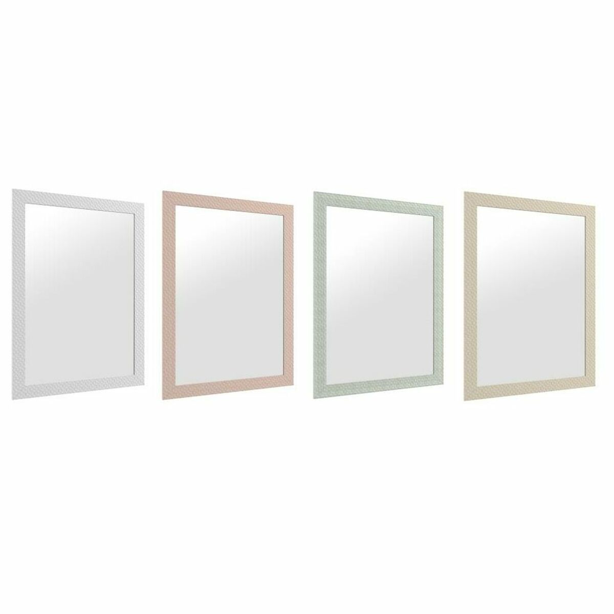 Wall mirror DKD Home Decor 70 x 2 x 96 cm Crystal Beige Pink Green Light grey polystyrene Urban (4 Pieces)
