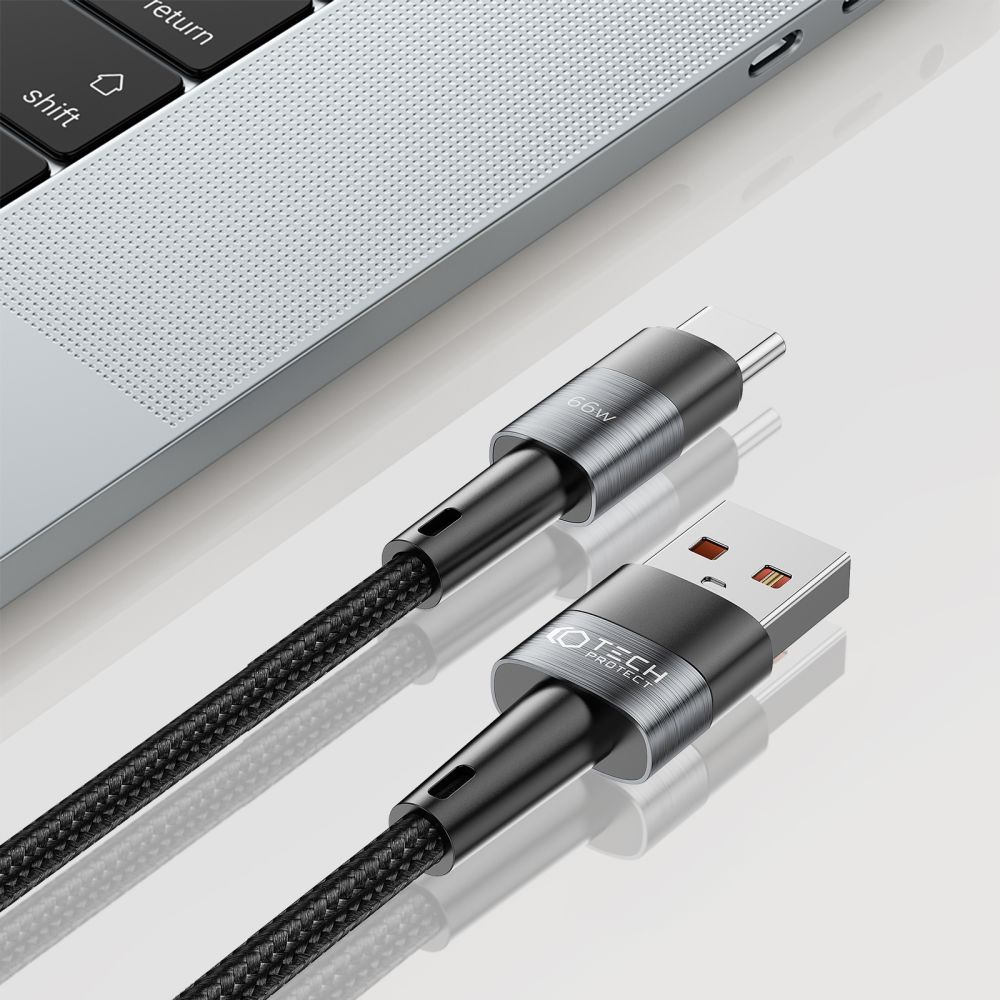 Tech-protect Ultraboost USB-A/USB-C Cable 66W 6A 100cm Grey