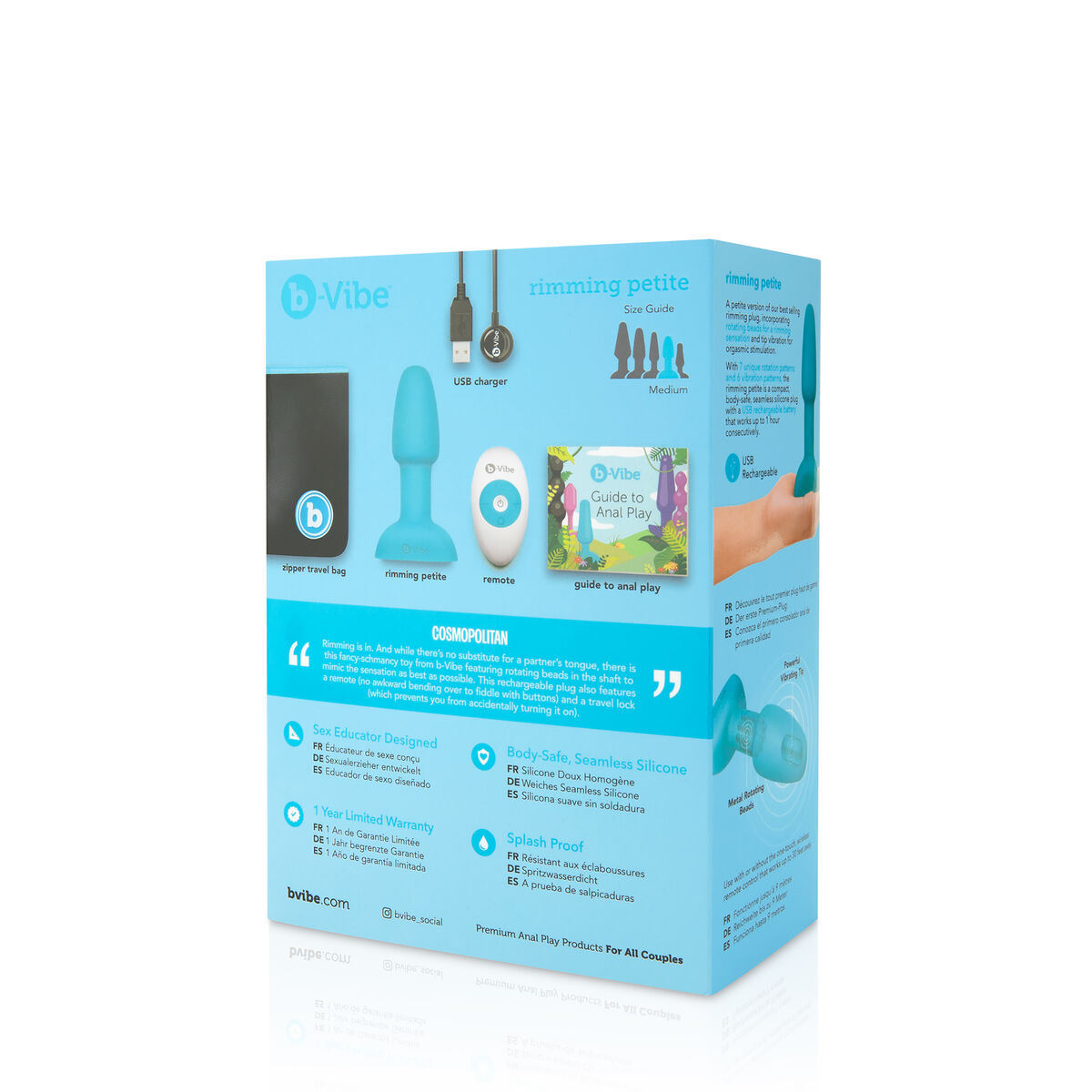 Small Teal Anal Rimming Plug B-Vibe 96786 Small Teal Anal Rimming Plug B-Vibe 96786
