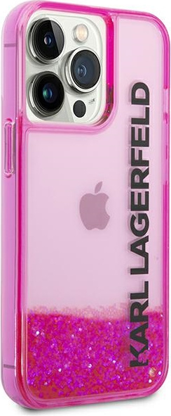 Karl Lagerfeld KLHCP14LLCKVF Apple iPhone 14 Pro pink hardcase Liquid Glitter Elong