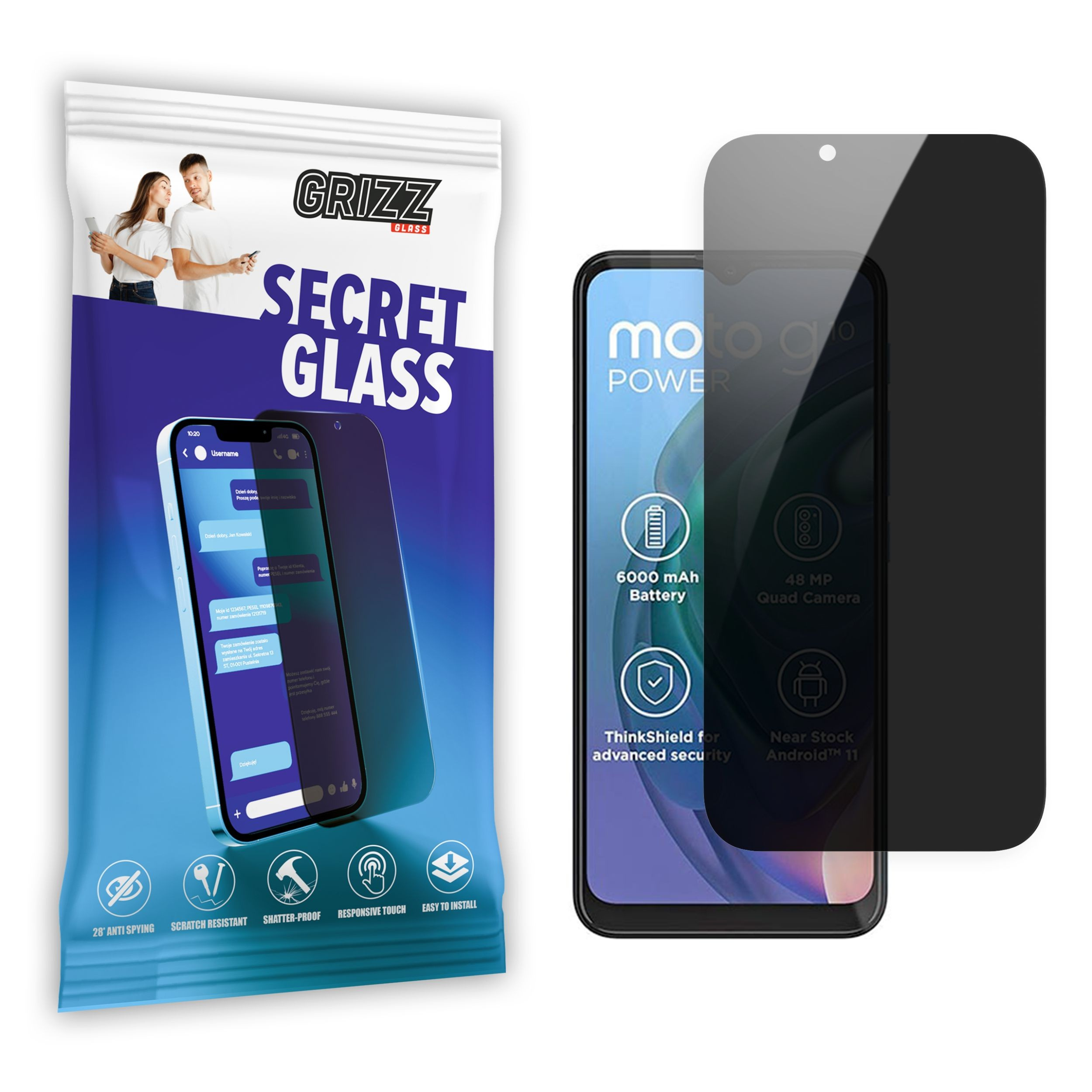 GrizzGlass SecretGlass Motorola Moto G10 Power