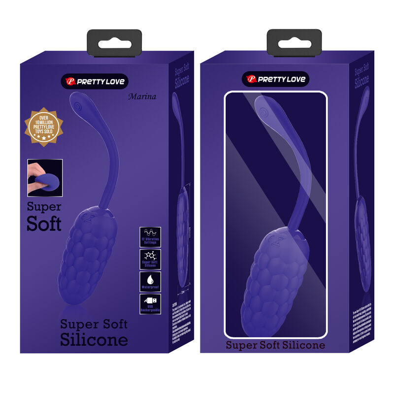 PRETTY LOVE - VIBRATING EGG WITH PURPLE RECHARGEABLE MARINE TEXTURE