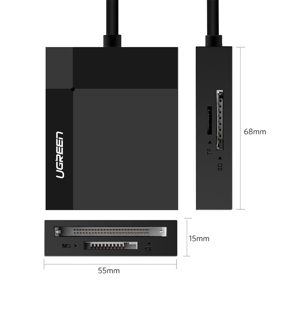 UGREEN CR125 USB 3.0 Card reader SD/microSD/CF/MS black