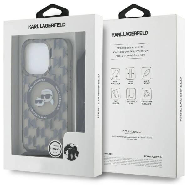Karl Lagerfeld KLHMP16LHCKCKLCK Apple iPhone 16 Pro hardcase IML Crossbody Monogram Karl & Choupette Head MagSafe black