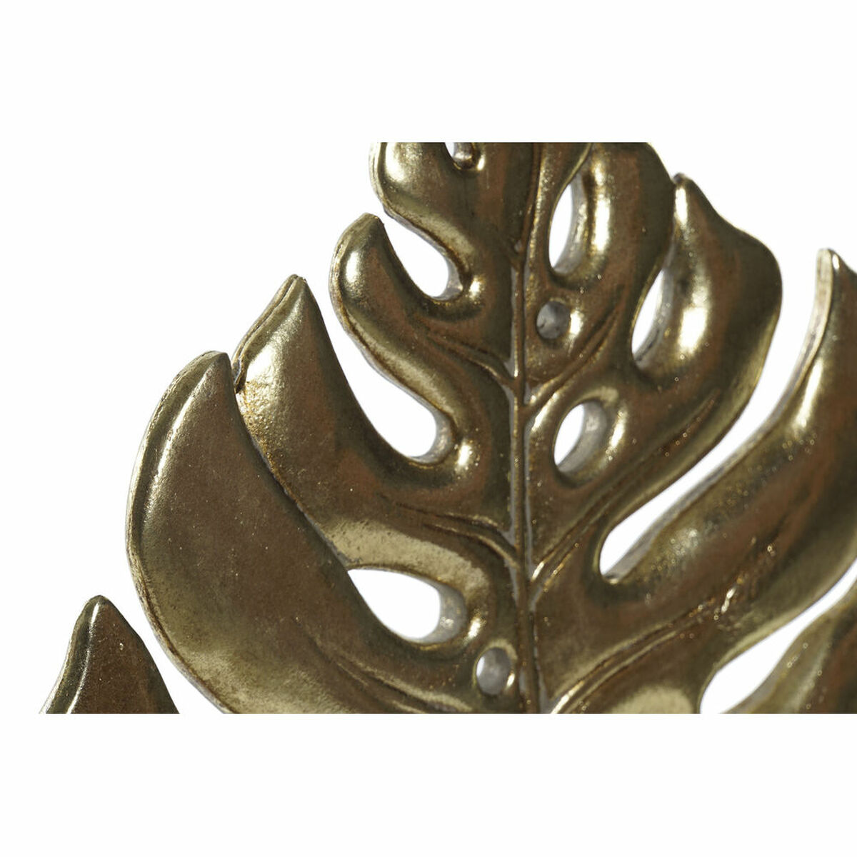 Decorative Figure DKD Home Decor 25,5 x 6 x 34 cm Black Golden Tropical Leaf of a plant
