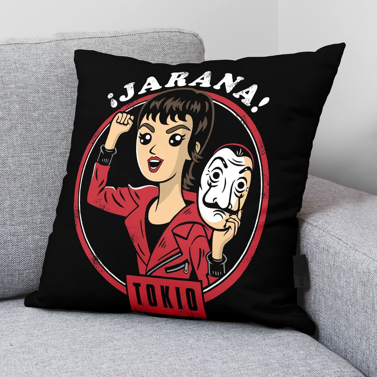 Cushion cover La casa de papel Chibi B Black 45 x 45 cm