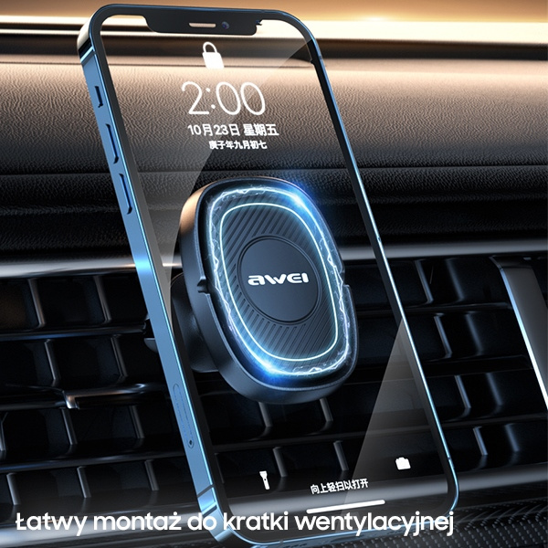AWEI X21 Air Vent Magnetic Car Mount Black 
