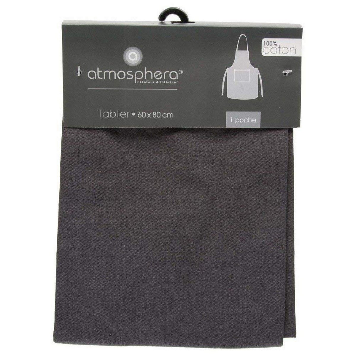 Apron with Pocket Atmosphera Black Cotton (60 x 80 cm)