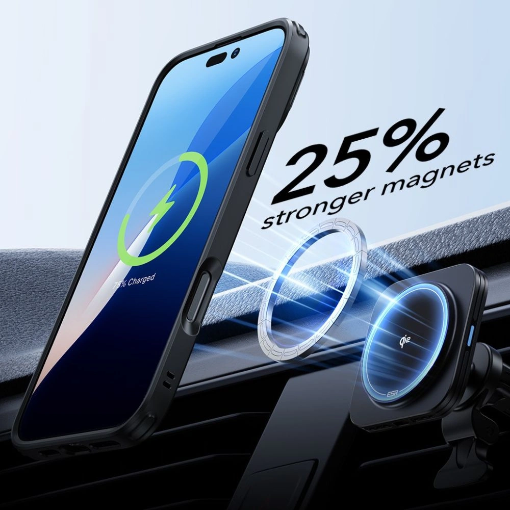 ESR Classic Hybrid Kickstand Halolock MagSafe & Tempered Glass Apple iPhone 16 Pro Max Clear/black