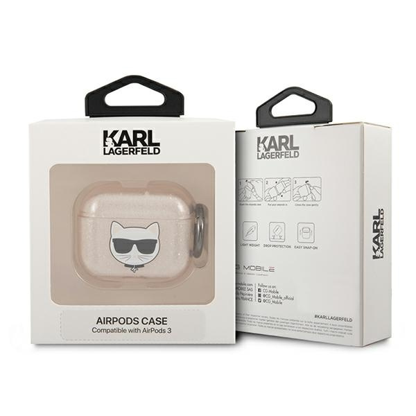 Karl Lagerfeld KLA3UCHGD Apple AirPods 3 cover gold Glitter Choupette